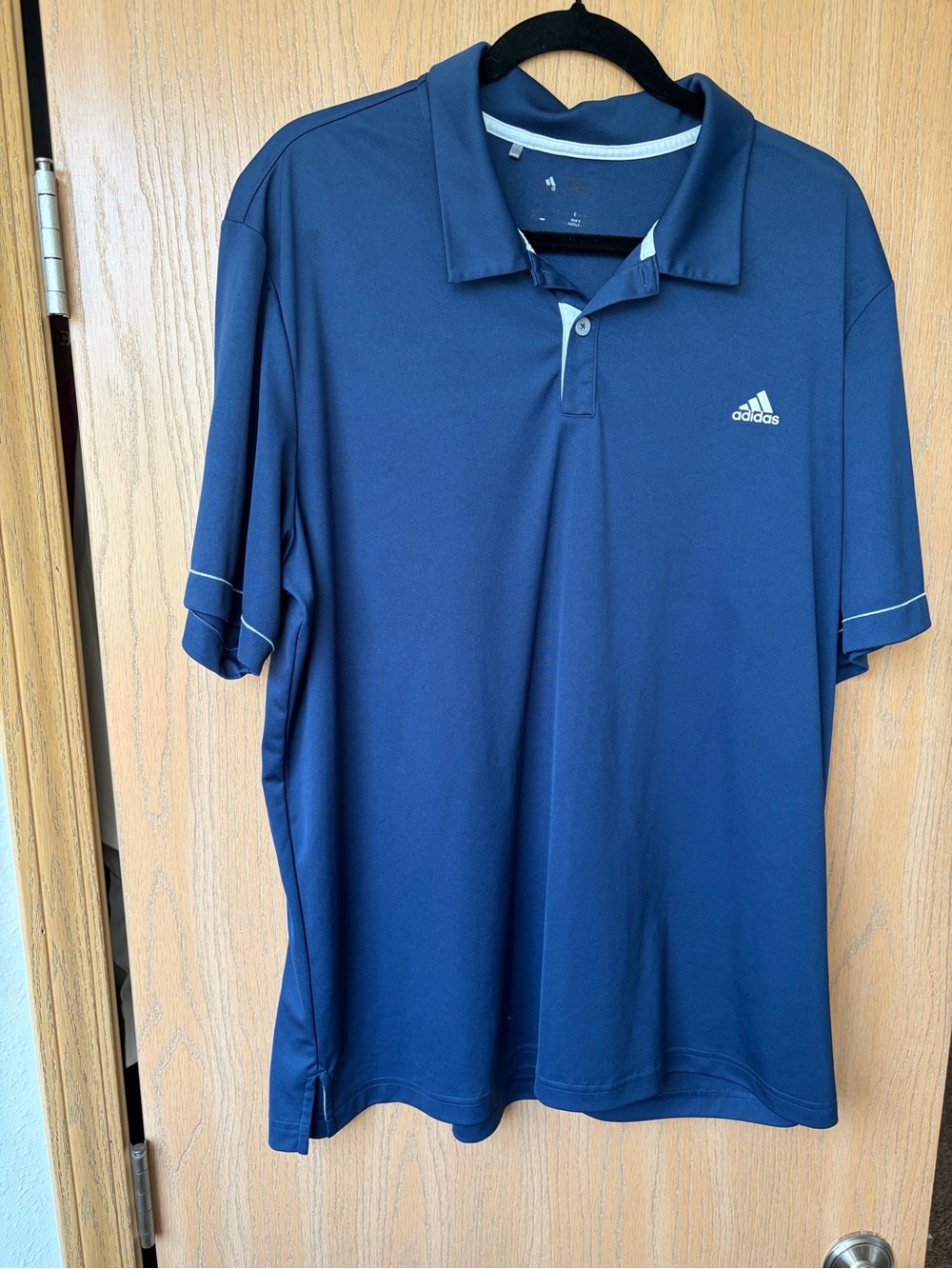 adidas Men's Dark Blue Golf Polo with Contrast Trim